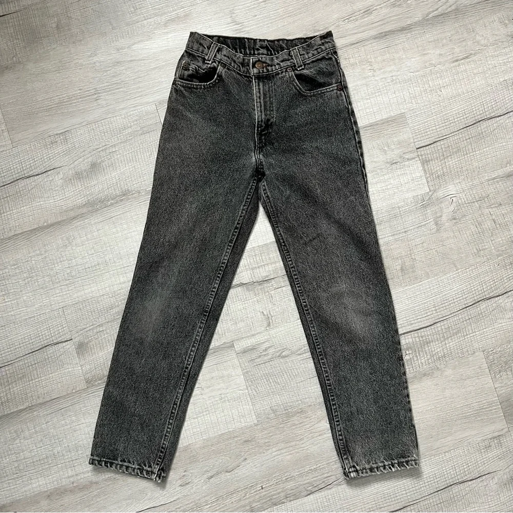 VINTAGE SLIM STRAIGHT Faded Black Jeans Size 24